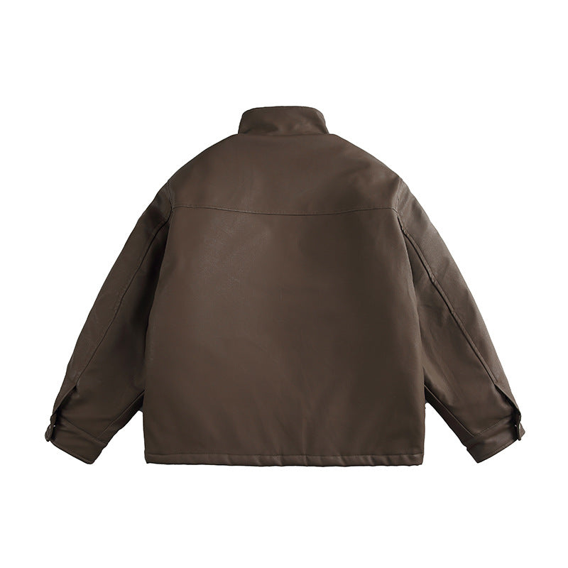Herren Boxy‑wattierte Utility‑Blousonjacke mit hohem Stehkragen und aufgesetzten Pattentaschen Shop Nory