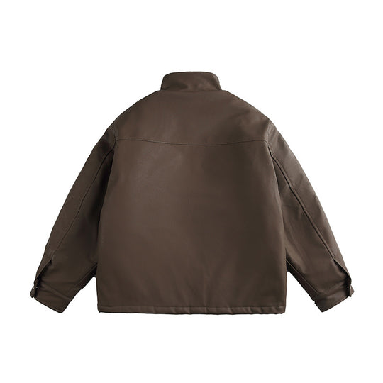 Herren Boxy‑wattierte Utility‑Blousonjacke mit hohem Stehkragen und aufgesetzten Pattentaschen Shop Nory