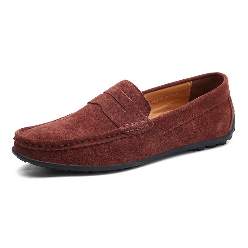 Herren nan eleganter Wildleder-Loafer mit handgenähter Moccasinnaht und rutschfester Gummiprofilsohle