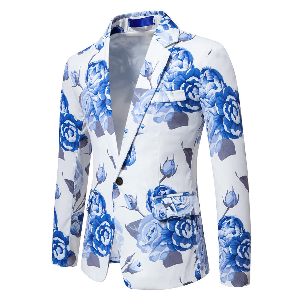 Herren eleganter Blazer mit floralem Design