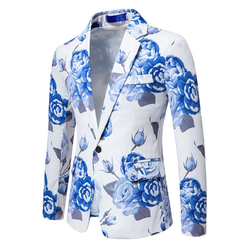 Herren eleganter Blazer mit floralem Design