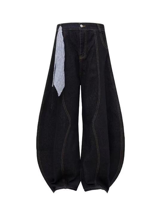 Damen Modische Weitbein-Hose mit innovativem Schnürdesign Shop Nory