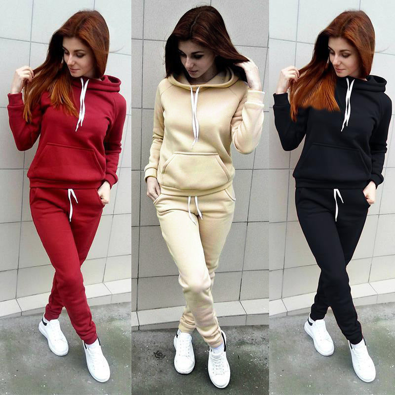 Damen Hausanzug-Set aus weichem Fleece mit Kapuzenpullover und Jogginghose Shop Nory