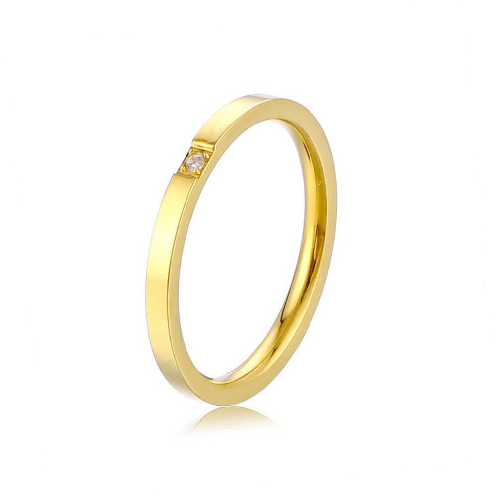 Damen Ring mit elegantem, minimalistischem Design und funkelndem Zirkonia Shop Nory