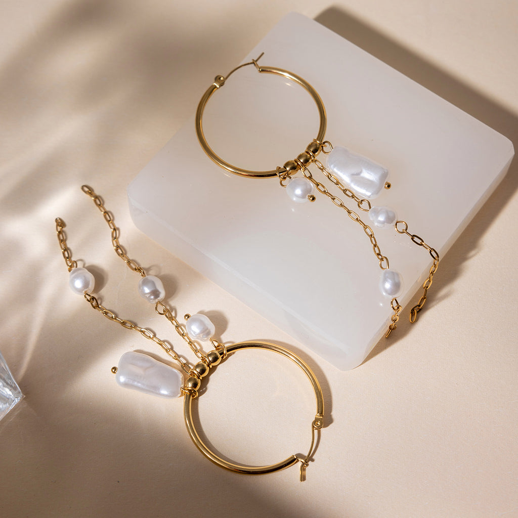 Damen Ohrhänger mit eleganten Perlenakzenten und hypoallergener Verarbeitung Shop Nory