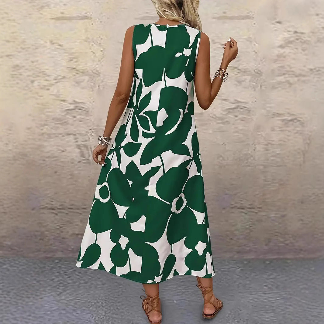 Damen Sommerliches Midikleid mit floralem Muster und gerafftem Saum