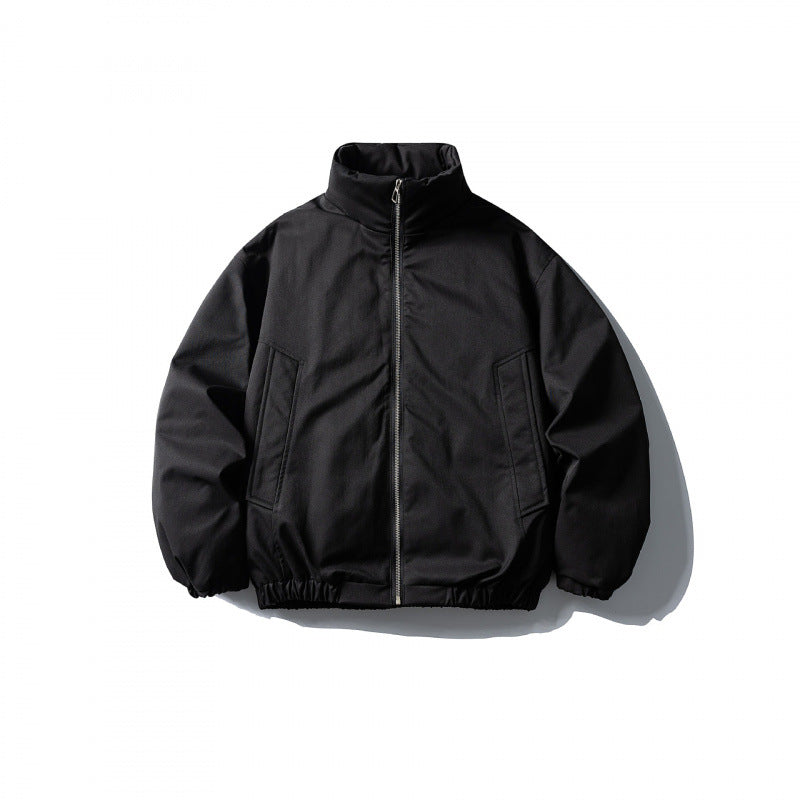Unisex Boxy-kurz geschnittene wattierte Übergangsjacke mit hohem Stehkragen und elastischem Saum Shop Nory