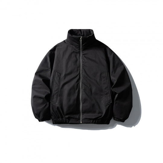 Unisex Boxy-kurz geschnittene wattierte Übergangsjacke mit hohem Stehkragen und elastischem Saum Shop Nory