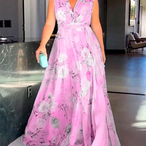 Damen Maxikleid mit fließendem Schnitt und eleganten Rüschendetails