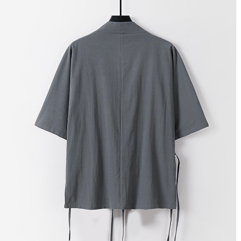 Damen Wickel-Kimono-Oberteil mit kurzen Ärmeln und Seitenschnürung Shop Nory