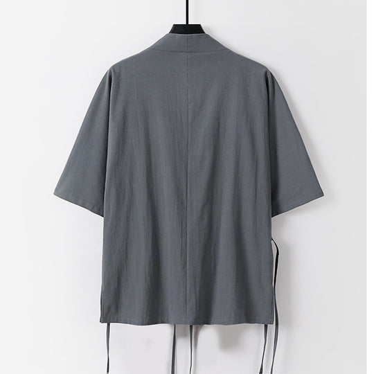 Damen Wickel-Kimono-Oberteil mit kurzen Ärmeln und Seitenschnürung Shop Nory