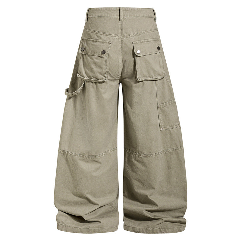 Damen weite Baumwoll-Cargo-Culotte mit hoher Taille, großen Klappentaschen & handwerklichen Details Shop Nory