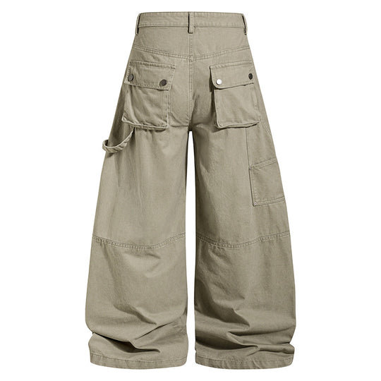 Damen weite Baumwoll-Cargo-Culotte mit hoher Taille, großen Klappentaschen & handwerklichen Details Shop Nory