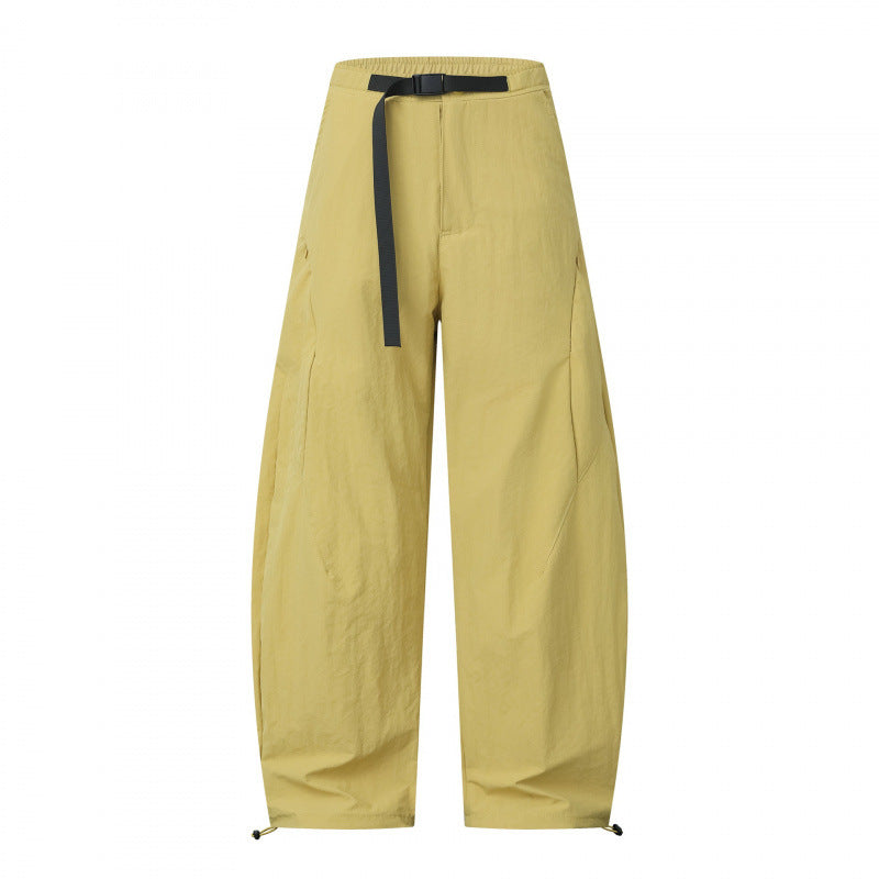 Damen Weite Cargo-Hose mit Tunnelzugbund, integriertem Webgürtel und verstellbaren Kordelabschlüssen Shop Nory