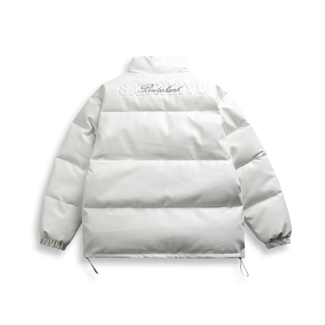 Unisex Kurz geschnittene matte Thermo-Pufferjacke mit minimaler Nahtführung und Tunnelzugsaum Shop Nory