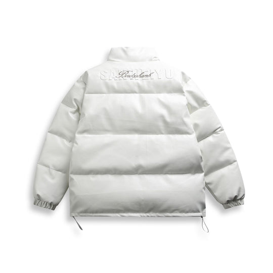 Unisex Kurz geschnittene matte Thermo-Pufferjacke mit minimaler Nahtführung und Tunnelzugsaum Shop Nory