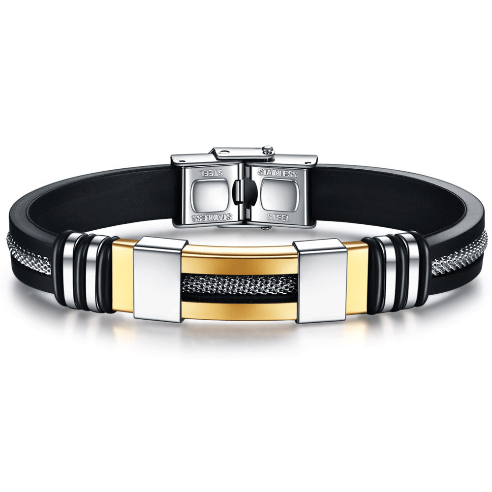 Herren Armband aus hochwertigem Schwarzstahl mit eleganten Akzenten Shop Nory