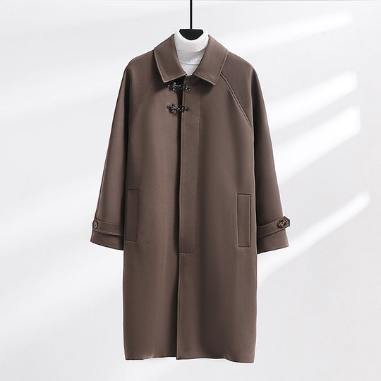 Damen Longline-Mantel mit Knebelverschluss und Raglanärmeln Shop Nory