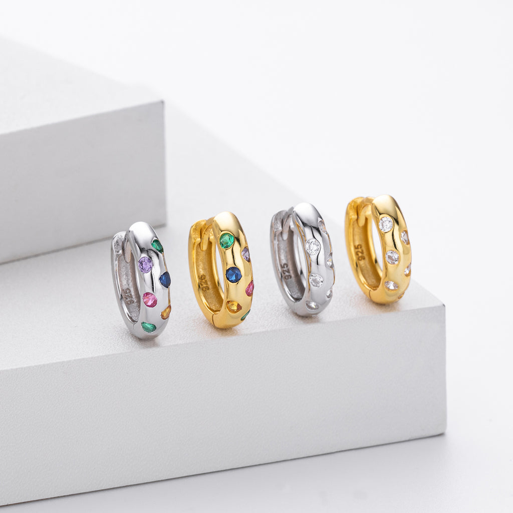 Damen Schmuckohrringe mit bunten Zirkonia Akzenten Shop Nory