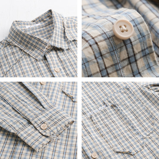 Herren Karo-Overshirt mit fransigem Saum, Brusttasche und Relaxed-Fit Shop Nory