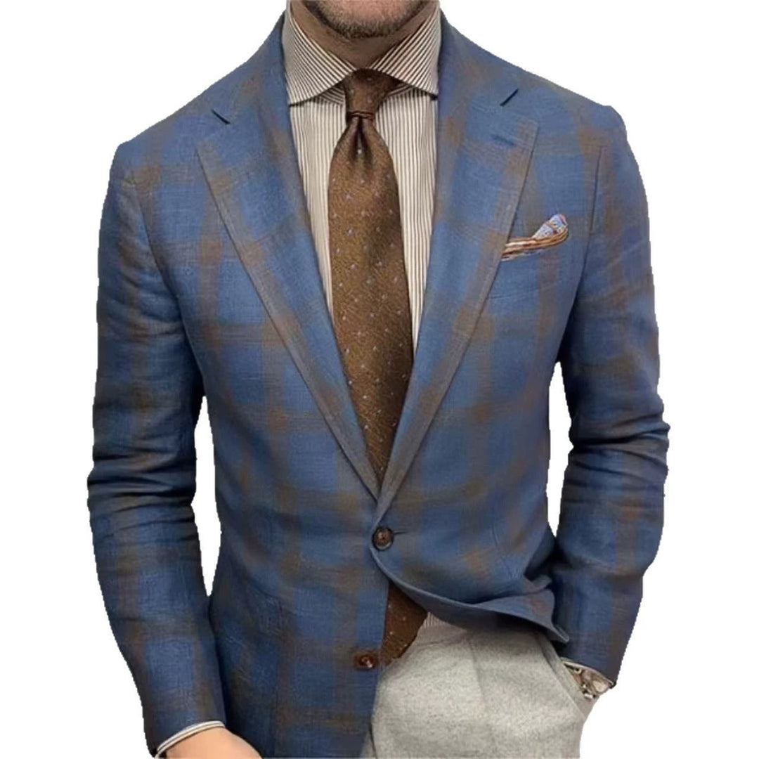 Herren modischer karierten Blazer mit hohem Tragekomfort und eleganten Details
