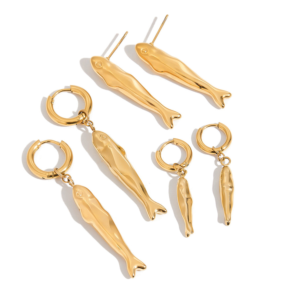 Damen Ohrhänger im eleganten Fisdesign aus hypoallergenem Edelstahl Shop Nory