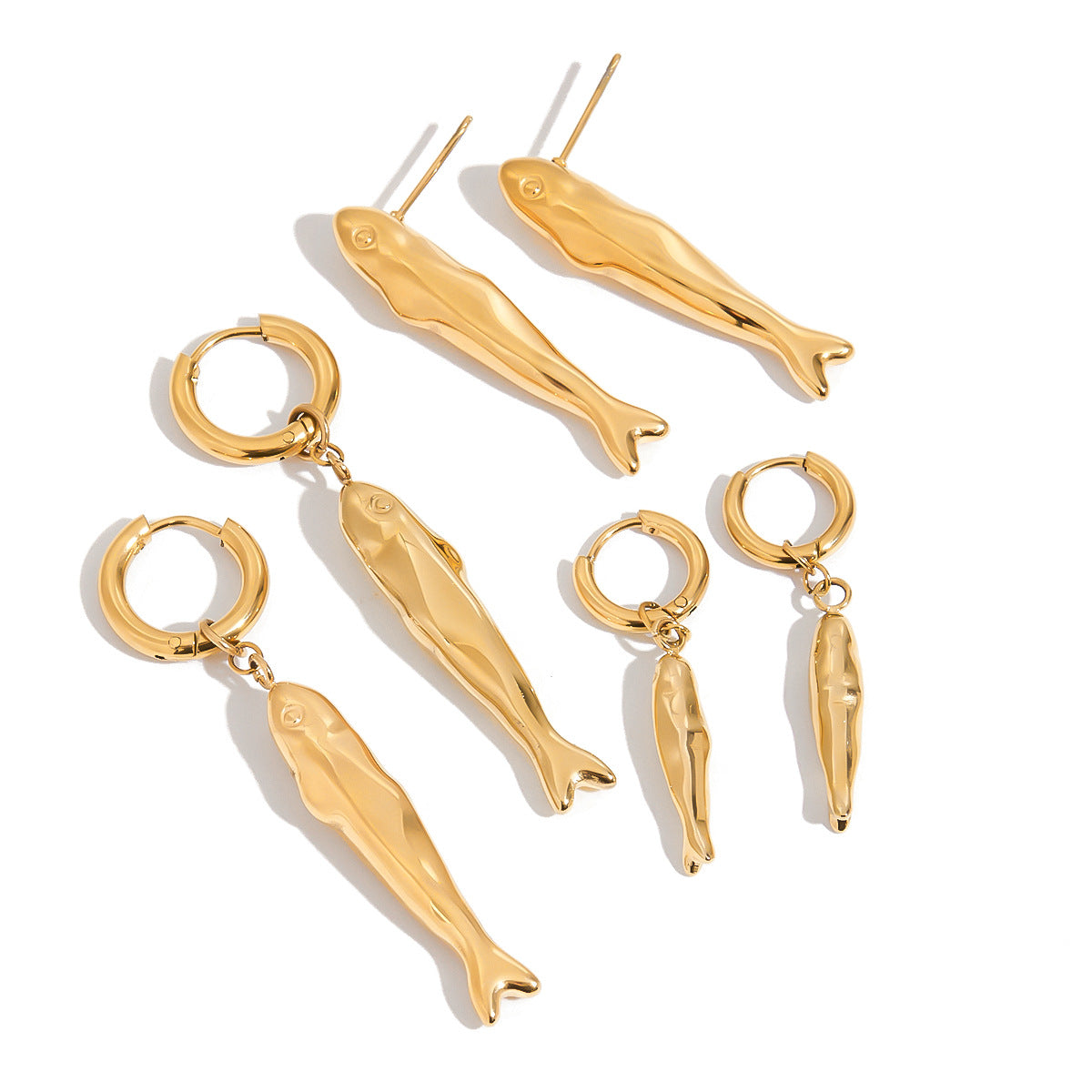 Damen Ohrhänger im eleganten Fisdesign aus hypoallergenem Edelstahl Shop Nory