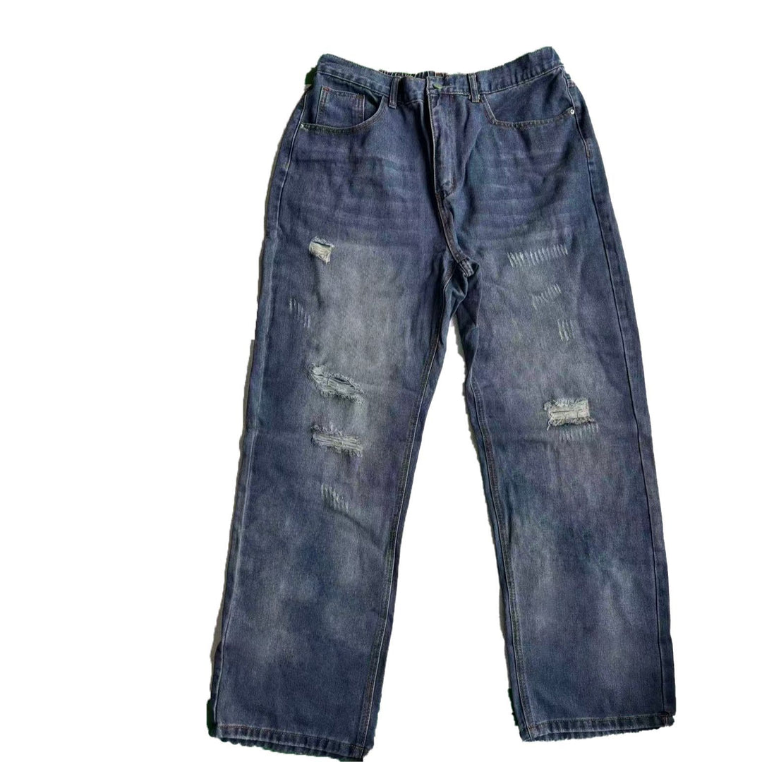 Herren Lässige Weit Geschnittene Ripped Jeans Shop Nory