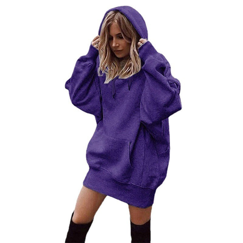 Damen Oversize Kapuzenkleid mit Kängurutasche Shop Nory