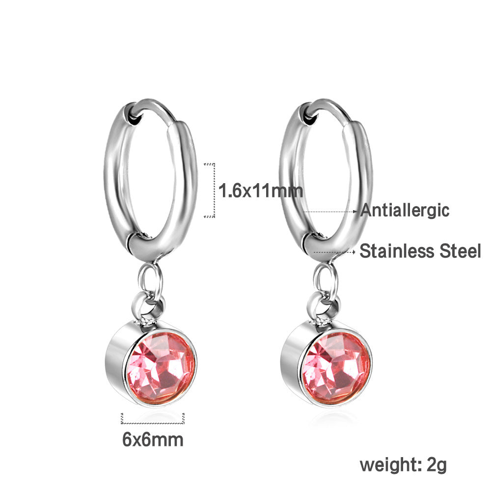 Damen Hängende Ohrringe aus antiallergischem Edelstahl mit funkelnden Kristallen Shop Nory