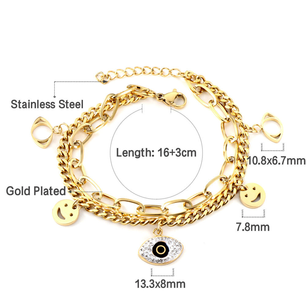 Damen Armband mit farbenfrohen Perlen und hochwertiger Edelstahl-Kette Shop Nory
