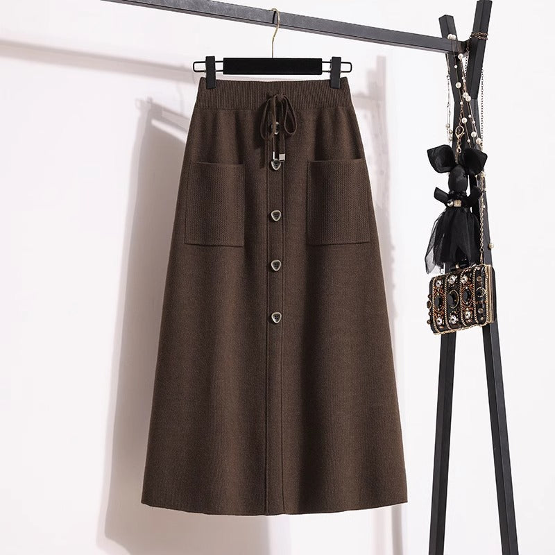 Damen Eleganter Maxirock mit praktischen Taschen Shop Nory