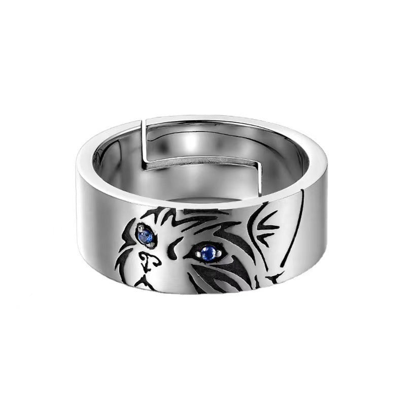 Damen kunstvoll gestalteter Ring mit Katzenmotiv Shop Nory