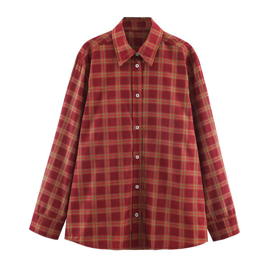 Damen Oversize-Karobluse mit durchgehender Knopfleiste und Hemdkragen Shop Nory