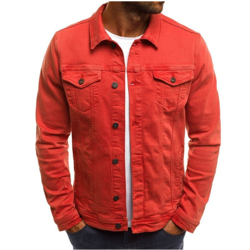 Herren Denimjacke im modernen Slim-Fit-Design mit praktischen Brusttaschen