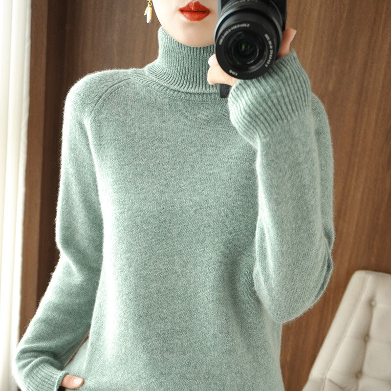 Damen Rollkragenpullover aus weichem Wollmix mit verlängerten Bündchen Shop Nory