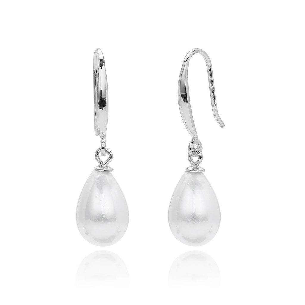 Damen Ohrringe mit eleganten Tropfenperlen aus hochwertigem 925 Sterling Silber Shop Nory