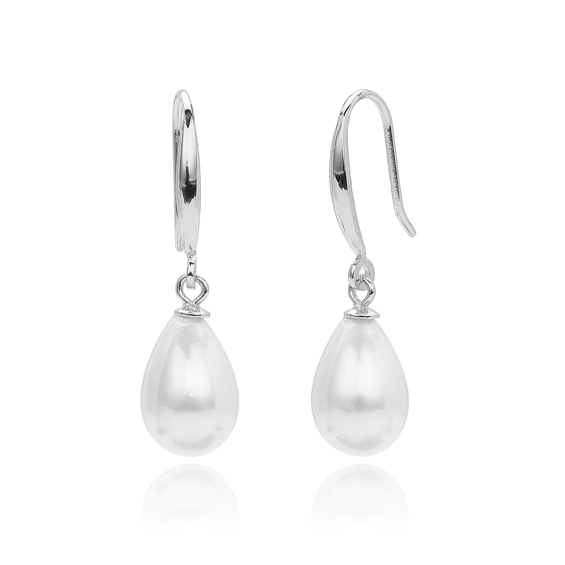 Damen Ohrringe mit eleganten Tropfenperlen aus hochwertigem 925 Sterling Silber Shop Nory