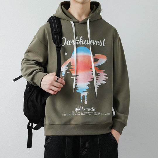 Herren Modischer Kapuzenpullover mit kreativen Grafikdruck Shop Nory