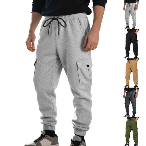 Herren Funktionale Cargo-Jogginghose mit Tunnelzug, Sicherheits-Flap-Taschen und elastischem Knöchelbündchen Shop Nory