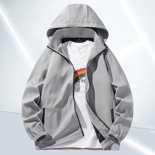 Unisex Minimalistische Softshell-Hoodie mit wasserabweisender Beschichtung, Kapuze & verdeckten Reißverschlusstaschen Shop Nory