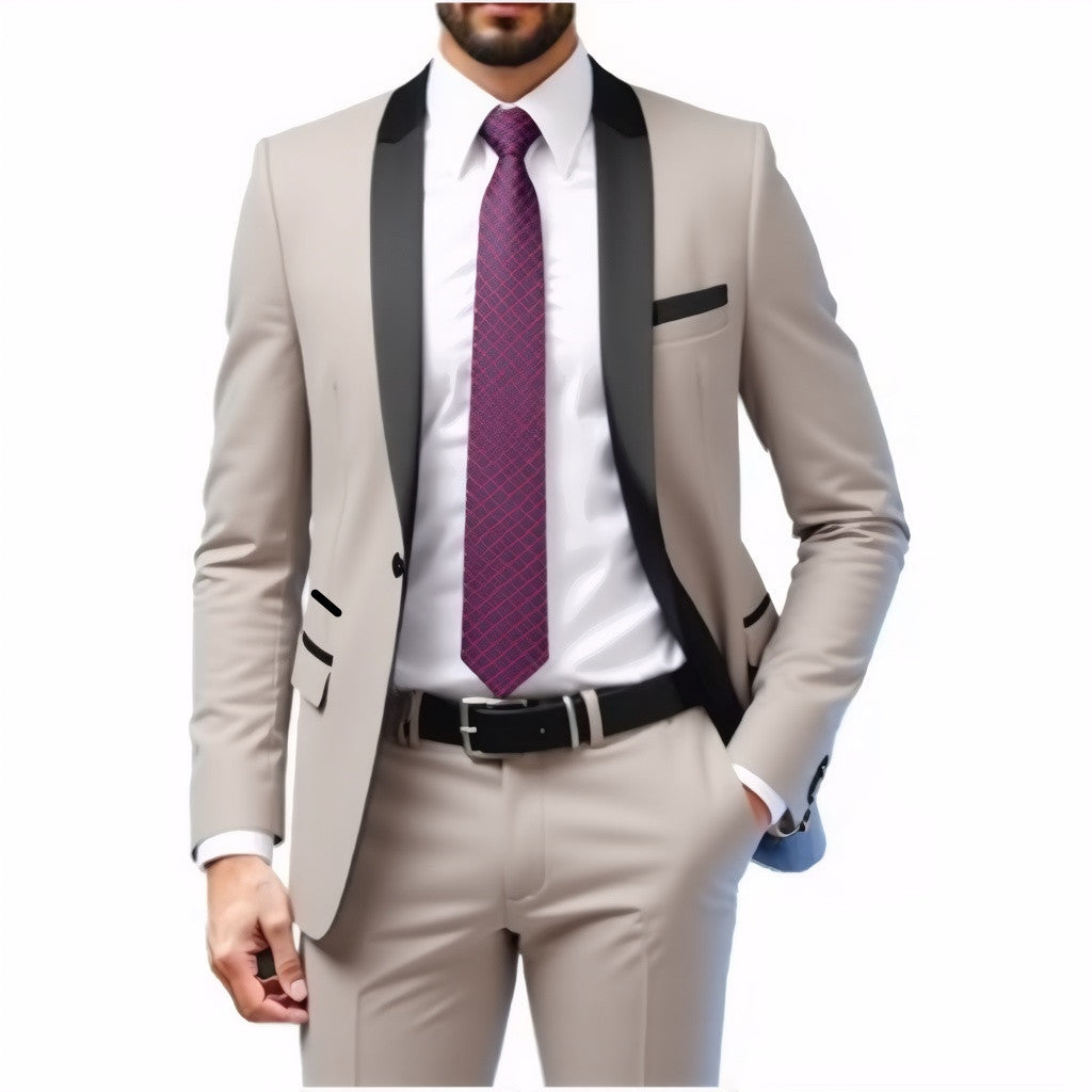 Herren Schmal geschnittener Smokinganzug mit Schalkragen und Ein-Knopf-Sakko Shop Nory