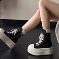 Damen High-Top Plateau Sneakers mit Reißverschluss