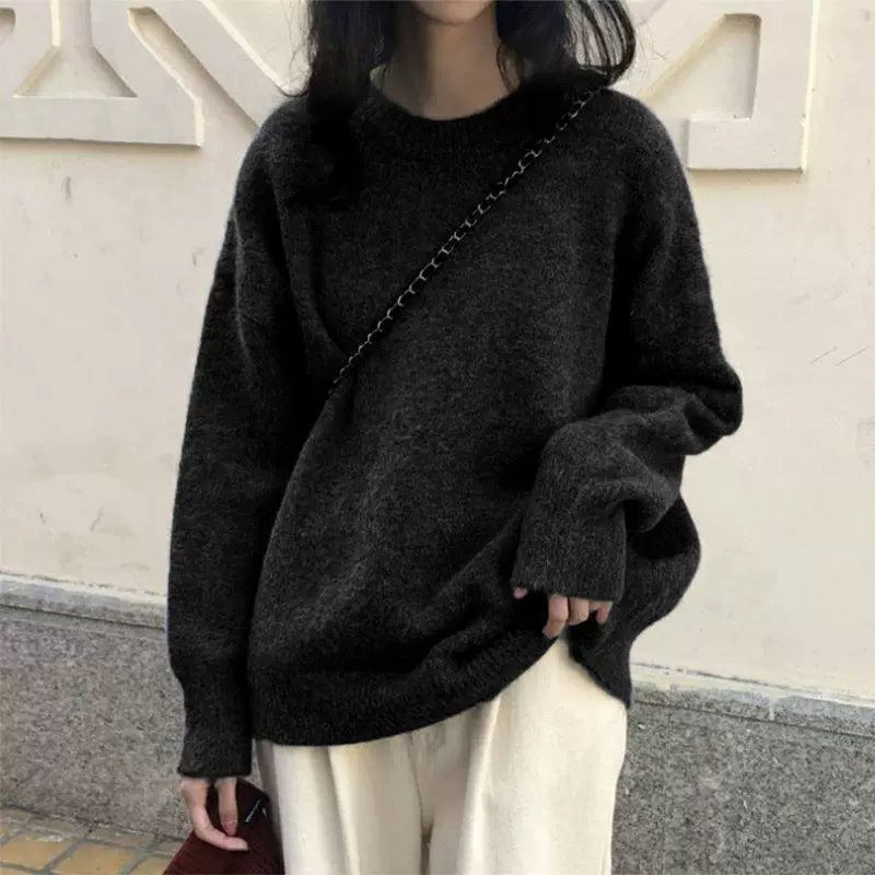Damen Lässiger Kuschel-Feinstrickpullover mit Stehkragen und verlängerten Bündchen Shop Nory