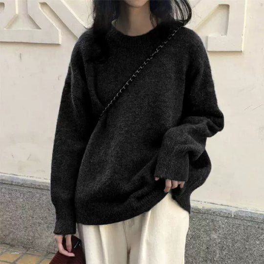 Damen Lässiger Kuschel-Feinstrickpullover mit Stehkragen und verlängerten Bündchen Shop Nory