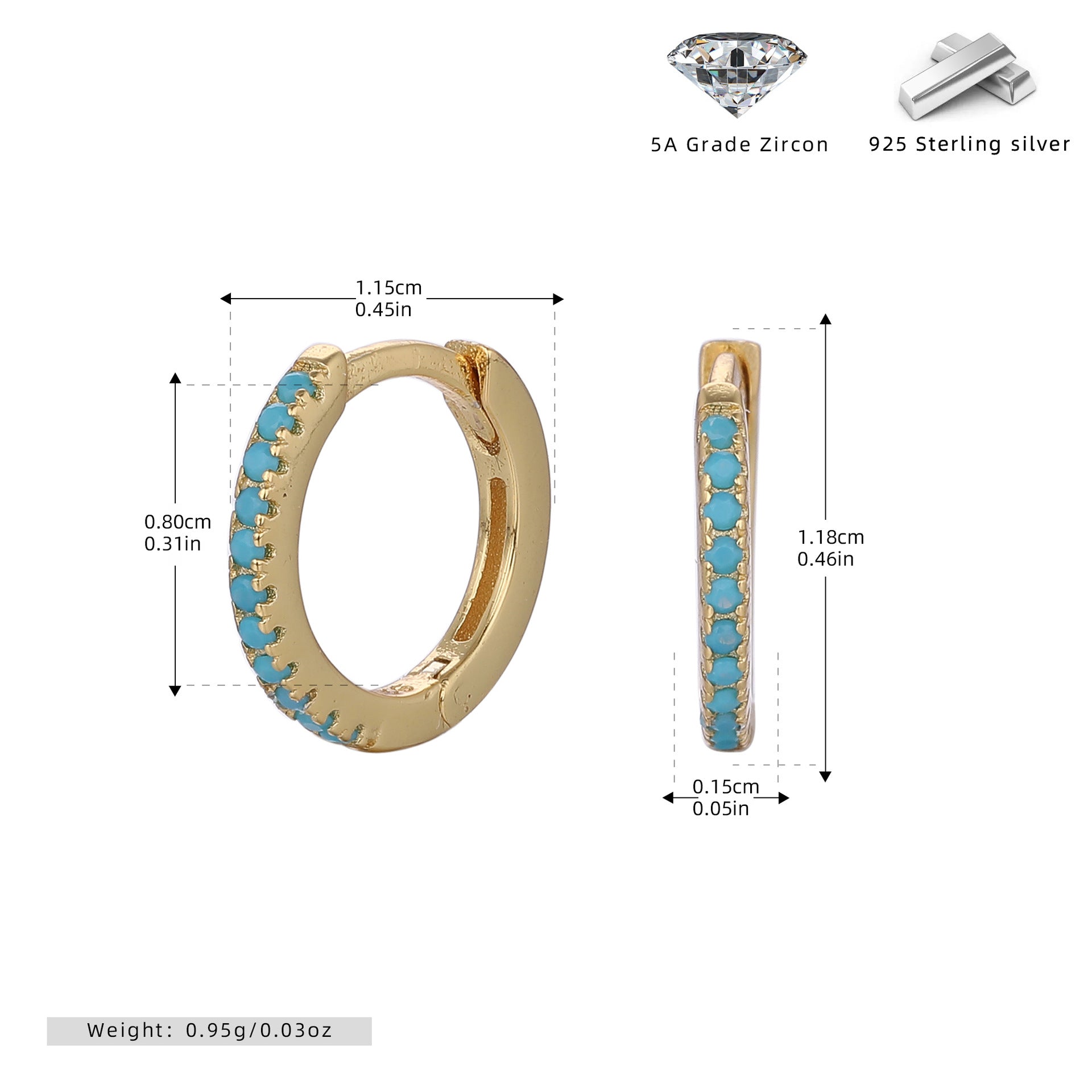 Damen Creolen mit funkelnden Zirkonsteinen in elegantem Design Shop Nory