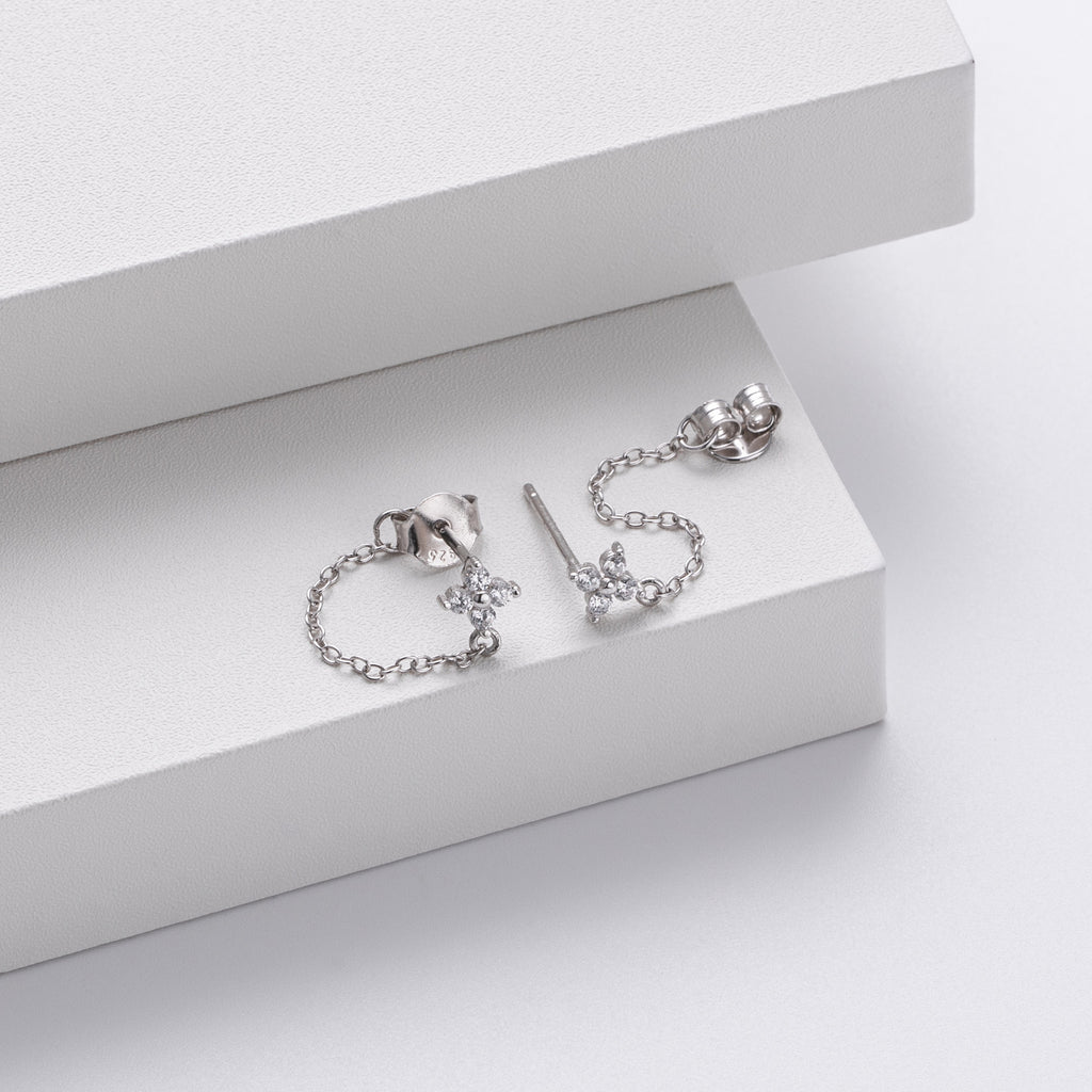 Damen Ohrhänger mit funkelnden Zirkon-Anhängern aus 925 Sterling Silber Shop Nory