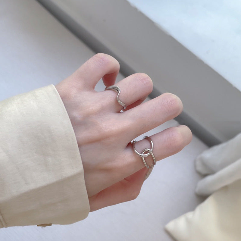 Damen Offener Ring mit elegantem, geschwungenem Design Shop Nory