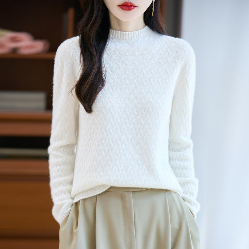 Damen Weicher Feinstrick‑Pullover mit kurzem Mockneck, leichter Mohair‑Optik und entspannter Silhouette Shop Nory