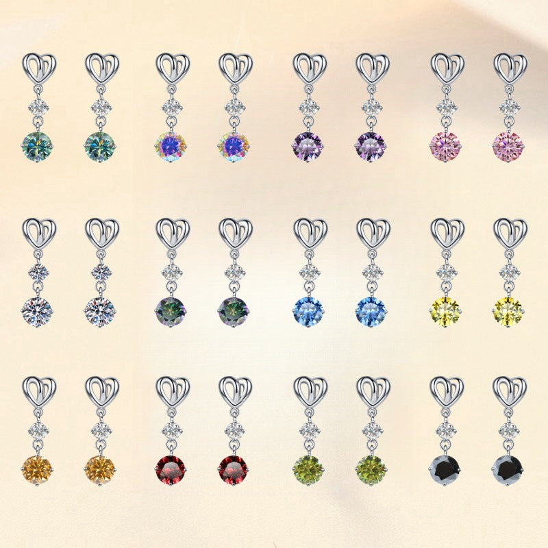 Damen Ohrhänger mit herzlichem Design und strahlendem Zirkonia Shop Nory